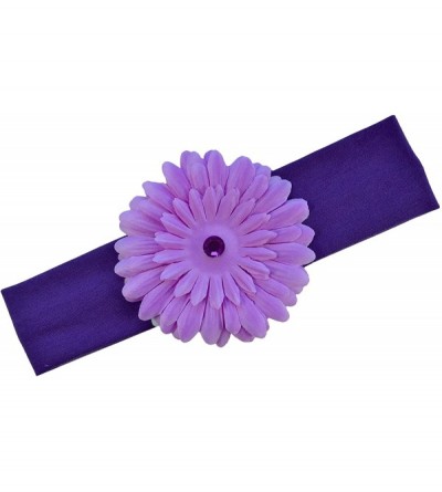 Headbands Girls Gerber Daisy Stretch Headband - Purple - CJ115EX65SL $19.74
