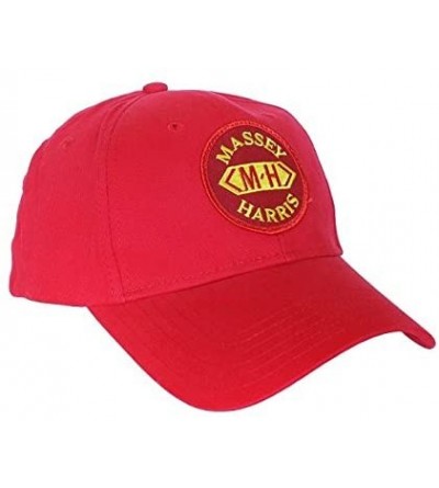 Baseball Caps Massey Harris Solid Red Hat - CZ110UEJSDX $17.48