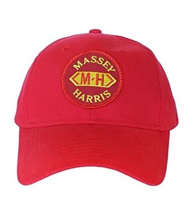 Baseball Caps Massey Harris Solid Red Hat - CZ110UEJSDX $17.48