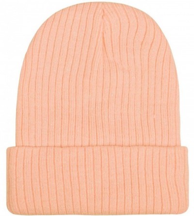 Skullies & Beanies Unisex Beanie Knit Winter Soft Warm Hats for Women and Men Beanies Skull Caps - Pink - C9186ID5MK9 $9.85