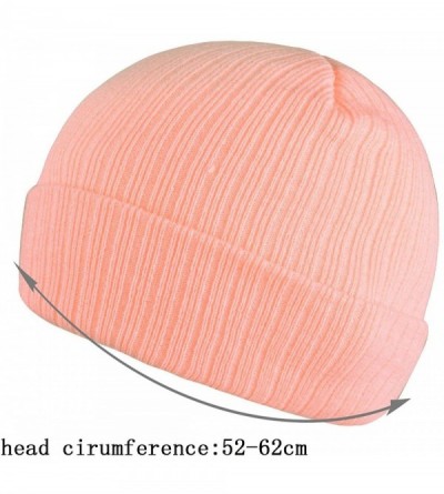 Skullies & Beanies Unisex Beanie Knit Winter Soft Warm Hats for Women and Men Beanies Skull Caps - Pink - C9186ID5MK9 $9.85