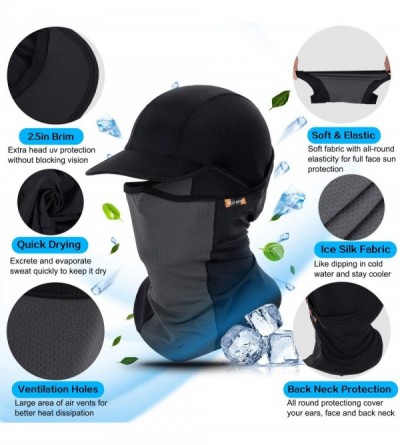 Balaclavas UV Face Mask Balaclava Dust Sun Protection Face Cover Brethable Cooling - Black - C519923XCRO $13.03