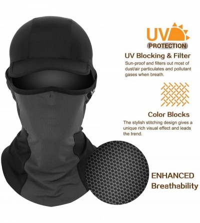 Balaclavas UV Face Mask Balaclava Dust Sun Protection Face Cover Brethable Cooling - Black - C519923XCRO $13.03