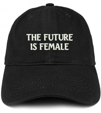Baseball Caps The Future is Female Embroidered Low Profile Adjustable Cap Dad Hat - Black - CW12NTQV1BR $32.09