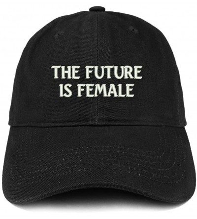 Baseball Caps The Future is Female Embroidered Low Profile Adjustable Cap Dad Hat - Black - CW12NTQV1BR $21.10