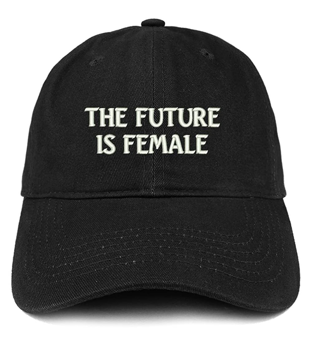 Baseball Caps The Future is Female Embroidered Low Profile Adjustable Cap Dad Hat - Black - CW12NTQV1BR $21.10