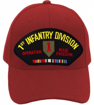 Baseball Caps 1st Infantry Division - Operation Iraqi Freedom Hat/Ballcap Adjustable One Size Fits Most - Red - CE18TNO9733 $...