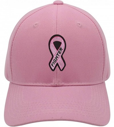 Baseball Caps Fighter Hat - Women's Adjustable Cap - Breast Cancer Awareness - Pink - CL18I5NNIOH $17.05