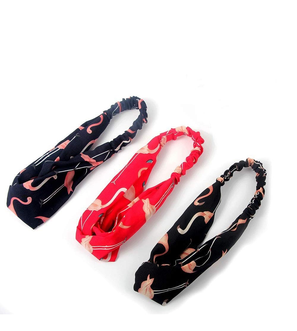 Headbands Hairbands Scrunchies Headbands Flamingo - Black+Red+Navy - CA18GOCUITG $9.63