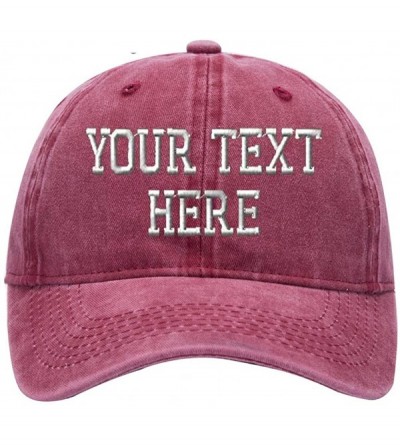 Baseball Caps Custom Embroidered Baseball Hat Personalized Adjustable Cowboy Cap Add Your Text - Retro Wine - C518H49K2HS $20.00