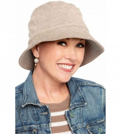 Bucket Hats Sun Protection UPF 50+ Bucket Hat - 100% Cotton with Aloe Vera Lining - Upf Oatmeal - Large - CT18QGE70KU $29.47