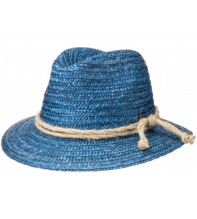 Cowboy Hats Tyrolean Straw Hat Women/Men - Made in Italy - Blue - C118O024ZNA $26.30