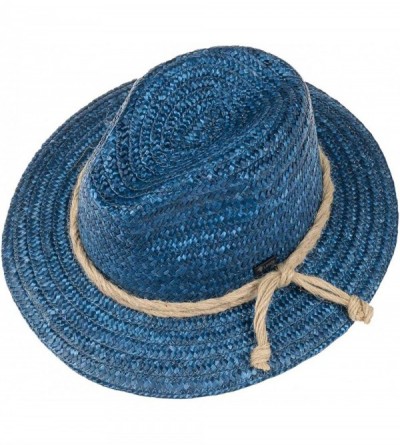 Cowboy Hats Tyrolean Straw Hat Women/Men - Made in Italy - Blue - C118O024ZNA $26.30