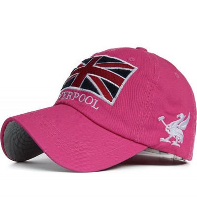 Baseball Caps Union Jack England Flag Curved Brim Baseball Cap Unstructured Dad Hat Adjustable - Pink - CV12JFS9NA1 $12.24