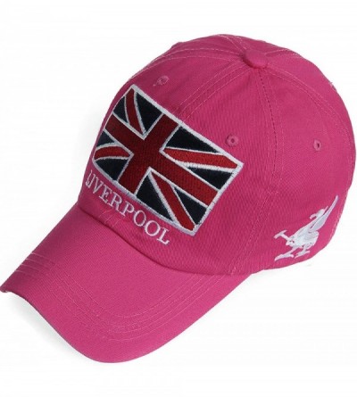 Baseball Caps Union Jack England Flag Curved Brim Baseball Cap Unstructured Dad Hat Adjustable - Pink - CV12JFS9NA1 $12.24