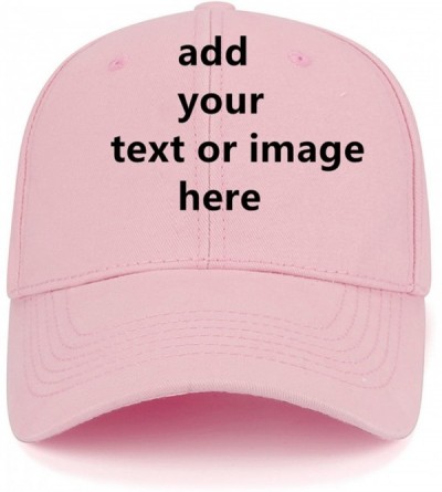 Baseball Caps Custom Baseball Cap with Your Text-Personalized Adjustable Trucker Caps Casual Sun Peak Hat for Gifts - Pink - ...