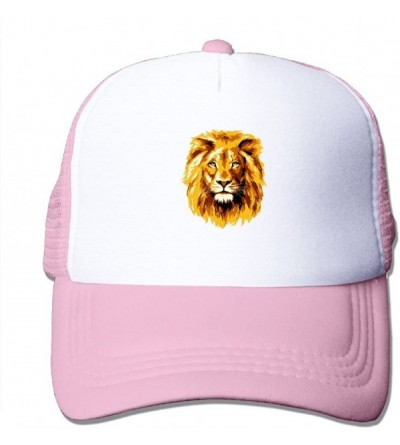 Skullies & Beanies Unisex Mesh Hat Roaring Lion Baseball Caps Grid Hat Adjustable Trucker Cap Headwear Bandanas - Pink - CG18...
