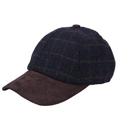 Newsboy Caps Tweed Suede Basball Cap Hat - Blue - CR17YYY2KAS $17.82