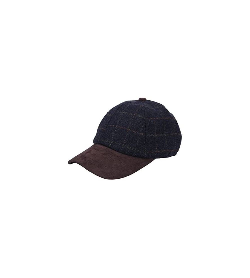 Newsboy Caps Tweed Suede Basball Cap Hat - Blue - CR17YYY2KAS $17.82