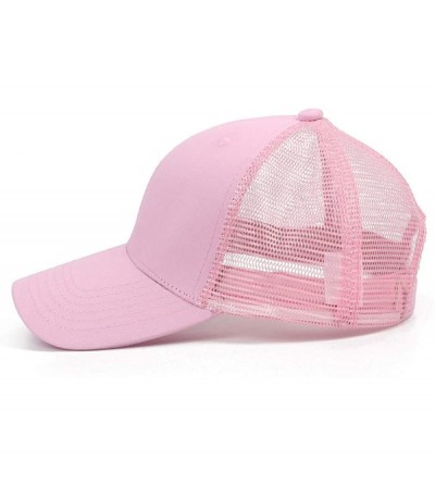Baseball Caps Classic Mesh Hat Women Men for Outdoor Sports Baseball Cap Adjustable Velcro - Pink - CS18WC98KRI $9.14