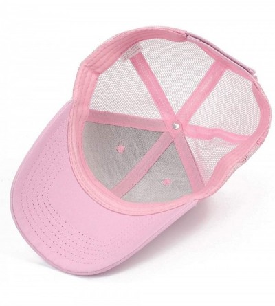 Baseball Caps Classic Mesh Hat Women Men for Outdoor Sports Baseball Cap Adjustable Velcro - Pink - CS18WC98KRI $9.14