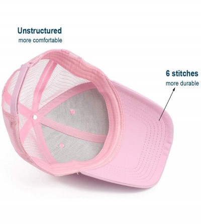 Baseball Caps Classic Mesh Hat Women Men for Outdoor Sports Baseball Cap Adjustable Velcro - Pink - CS18WC98KRI $9.14