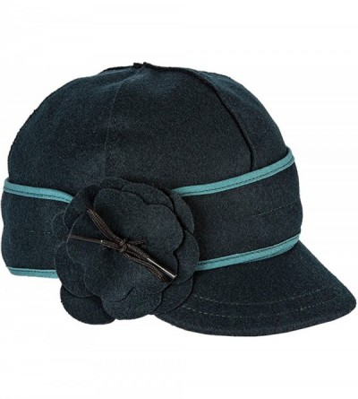 Baseball Caps Petal Pusher Cap - Decorative Wool Hat with Earflap - Blue - CB11NR2FN4N $96.98