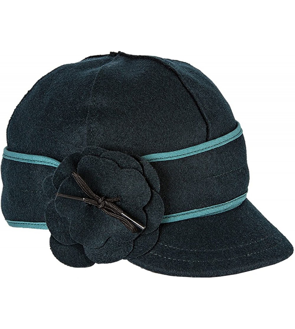 Baseball Caps Petal Pusher Cap - Decorative Wool Hat with Earflap - Blue - CB11NR2FN4N $34.64