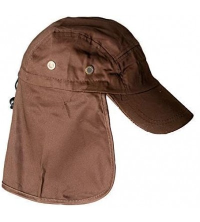 Sun Hats Fishing Cap with Ear and Neck Flap Cover Outdoor Sun Protection Boonie Hat Hiking Salt Life Men - Brown - CV18NAH5XR...
