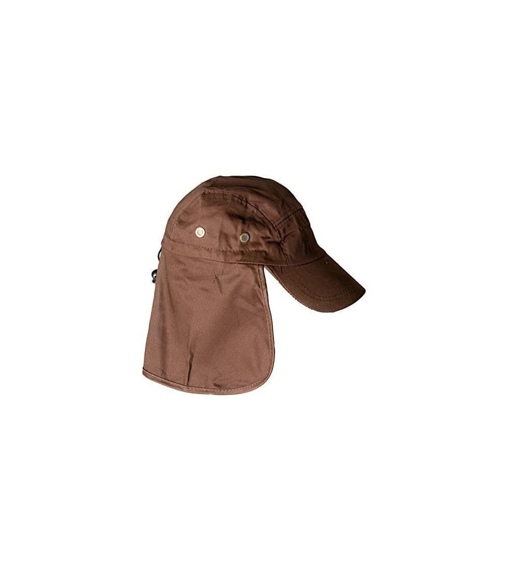 Sun Hats Fishing Cap with Ear and Neck Flap Cover Outdoor Sun Protection Boonie Hat Hiking Salt Life Men - Brown - CV18NAH5XR...