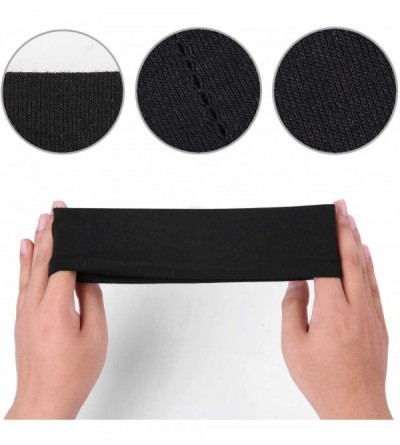 Headbands 12PCS Stretch Elastic Yoga Cotton Headbands Wide Headband Sweatband for Running Yoga Fitness Fashion (Black) - C418...