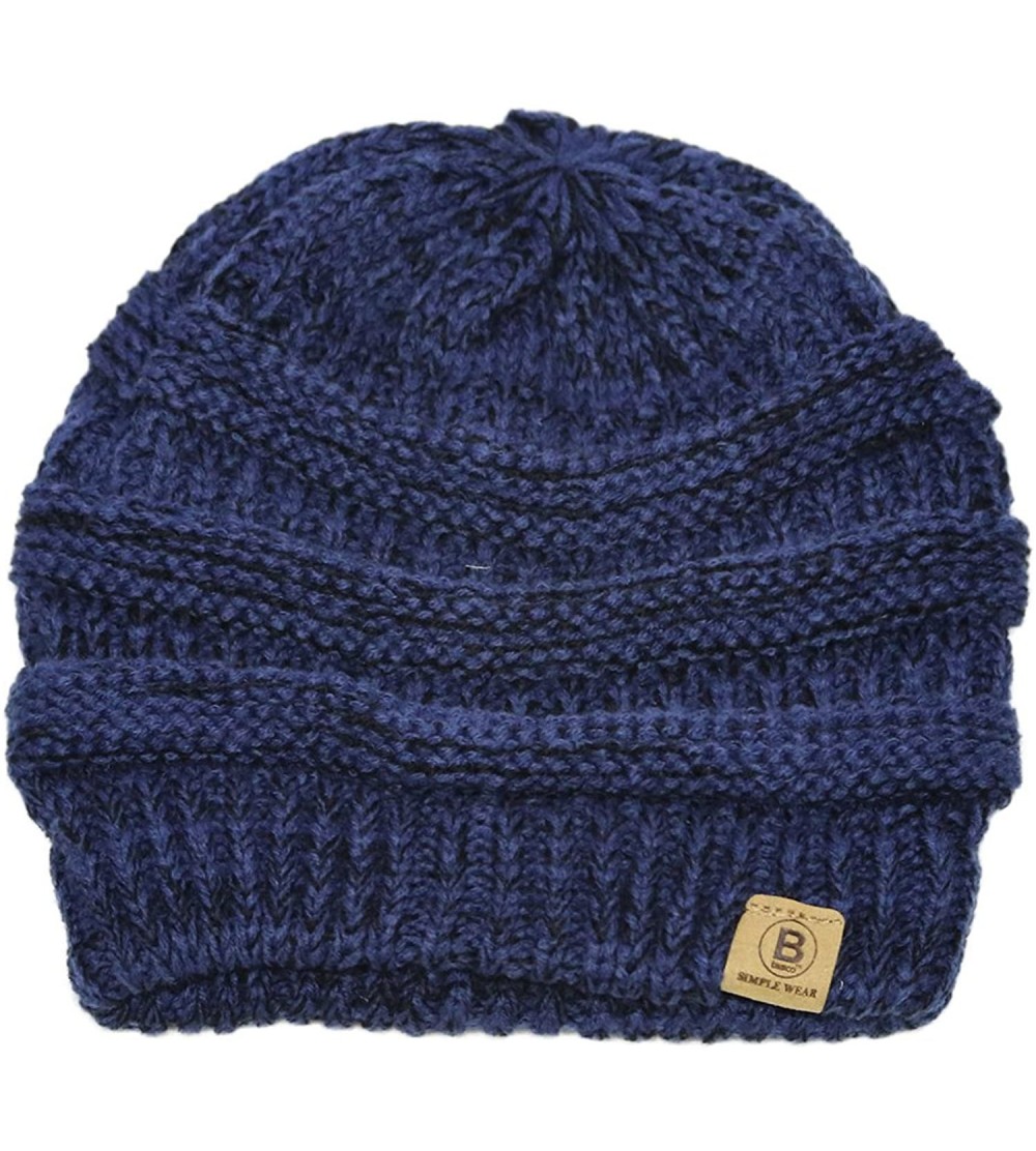 Skullies & Beanies Beanie Hat Cap Knit Skullies for Men Women Unisex - 101 Melange Blue - C6188989AQI $9.77