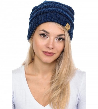 Skullies & Beanies Beanie Hat Cap Knit Skullies for Men Women Unisex - 101 Melange Blue - C6188989AQI $9.77