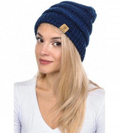 Skullies & Beanies Beanie Hat Cap Knit Skullies for Men Women Unisex - 101 Melange Blue - C6188989AQI $9.77