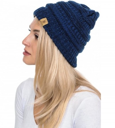 Skullies & Beanies Beanie Hat Cap Knit Skullies for Men Women Unisex - 101 Melange Blue - C6188989AQI $9.77