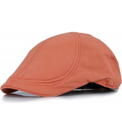 Newsboy Caps Men's Duckbill Summer Colorful Gatsby Cotton Ivy Cap Golf Driving Newsboy Hat - Rust - CW1829UORRN $15.29