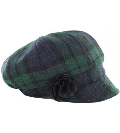 Newsboy Caps Ladies Newsboy Hat - Blackwatch Tartan - CX18OQLQHKG $35.16