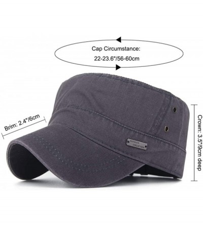 Baseball Caps Men Women Vintage Distressed Washed Cotton Twill Cadet Army Cap Canvas Military Hat Flat Top Baseball Sun Cap -...
