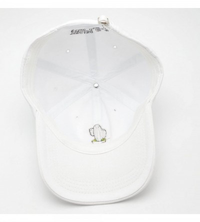 Baseball Caps Unisex Men Women Adjustable Cotton Baseball Cap Cactus Embroidered Plain Hat - White - CA18QLMW0ZL $7.84