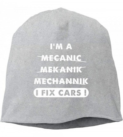 Skullies & Beanies I'm A Mechanic I Fix Cars Unisex Knitted Hat Beanie Hat Warm Hats Skull Cap - Gray - C518NETZKRO $18.49