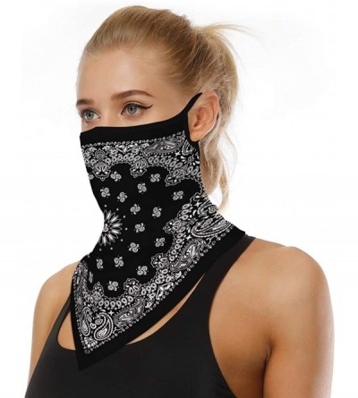 Balaclavas 2PCS Seamless Bandanas Scarf Face Cover UV Ear Loops Neck Gaiter Women Men - Floral - C21985TIDZD $10.42