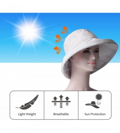 Sun Hats Womens Bucket Hat UV Sun Protection Lightweight Packable Summer Travel Beach Cap - 1 Light Gray - CM18EDTG7L7 $12.01