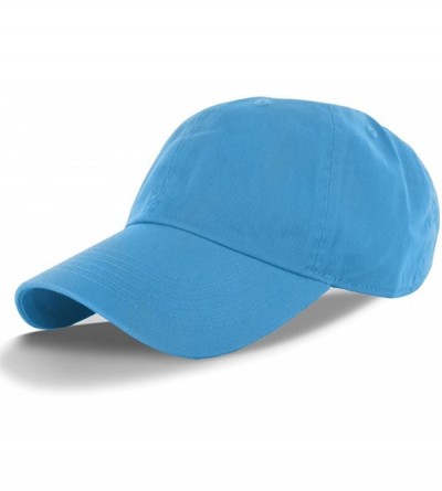 Baseball Caps Plain 100% Cotton Adjustable Baseball Cap - Aqua - CY11SEDEHNX $8.20