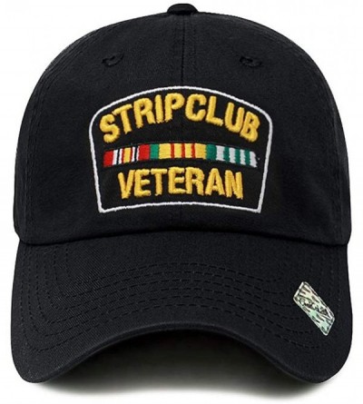 Baseball Caps Strip Club Veteran Dad hat Pre Curved Visor Cotton Ball Cap Baseball Cap PC101 - Black - CS1897UDO7X $24.91