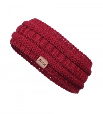 Cold Weather Headbands Winter Warm Cable Knit headband Head Wrap Ear Warmer for Women(Flame Red) - Flame Red - CA18K549QLZ $1...