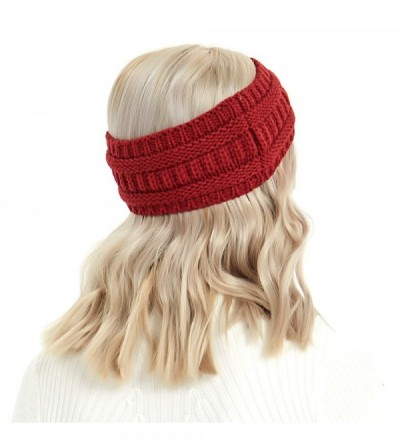 Cold Weather Headbands Winter Warm Cable Knit headband Head Wrap Ear Warmer for Women(Flame Red) - Flame Red - CA18K549QLZ $1...