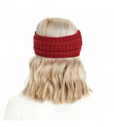 Cold Weather Headbands Winter Warm Cable Knit headband Head Wrap Ear Warmer for Women(Flame Red) - Flame Red - CA18K549QLZ $1...