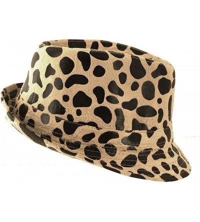 Fedoras Silver Fever Patterned and Banded Fedora Hat - Jaguar - CE184Y805CX $15.99