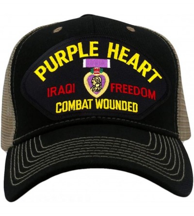 Baseball Caps Purple Heart - Iraqi Freedom Veteran Hat/Ballcap Adjustable One Size Fits Most - Mesh-back Black & Tan - CF18SW...