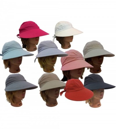 Sun Hats Ladies Women Fashion Large Visor Wide Brim Sun Uv Protect 100% Cotton Cover Hat - D Gary - CU1227QA43D $12.25